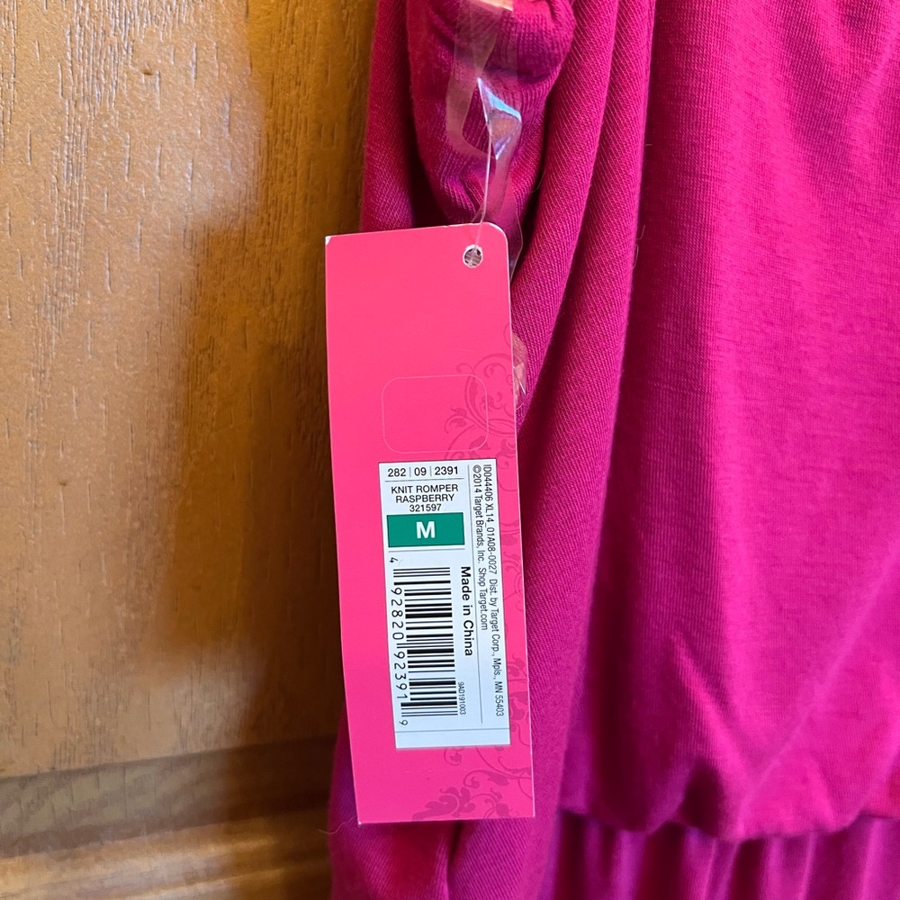NWT Target Fuchsia Raspberry Knit Spaghetti Strap Knit Romper - Picture 2 of 10